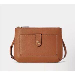 Ralph Lauren Tan Leather Crossbody Bag